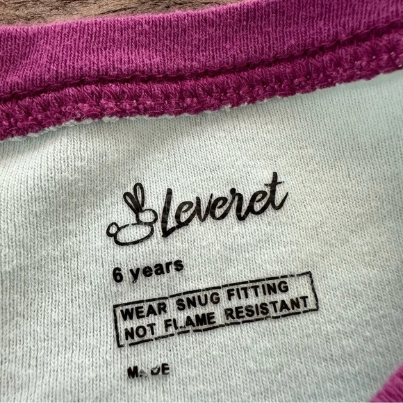 Leveret Girls size 6 Years Aqua Unicorn Horse Pajama Set PJs Sleepwear Purple - Picture 2 of 3